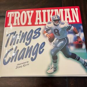 Troy Aikman "Things Change" Hardcover Book - White, Red, Blue